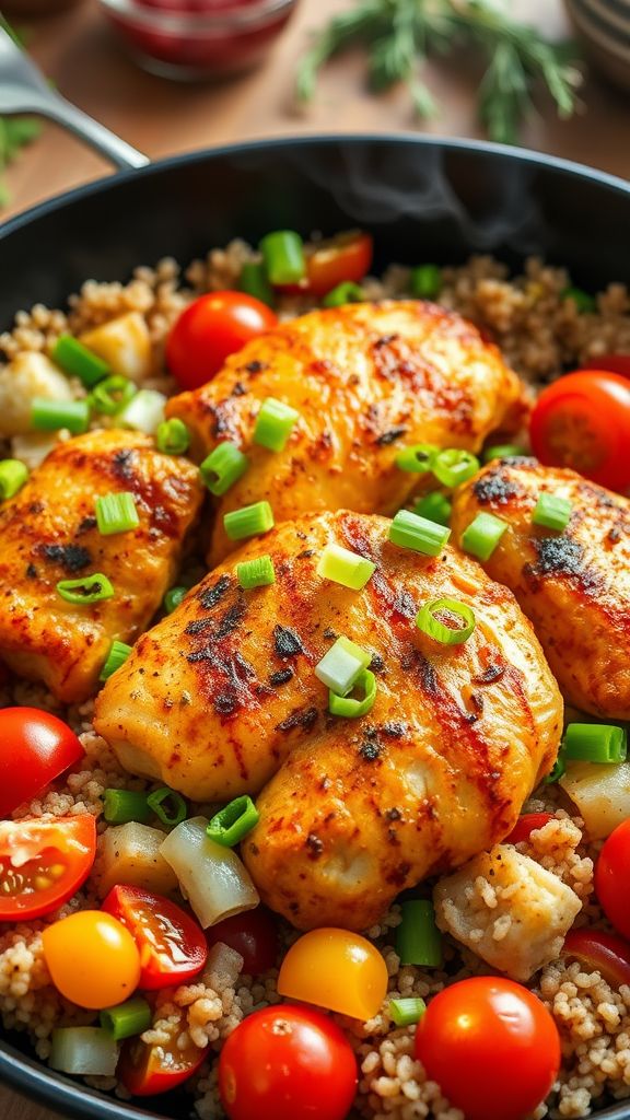 One-Pan Spicy Chicken with Quinoa  