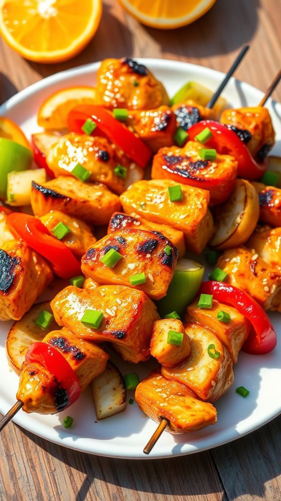 Orange Ginger Chicken Skewers