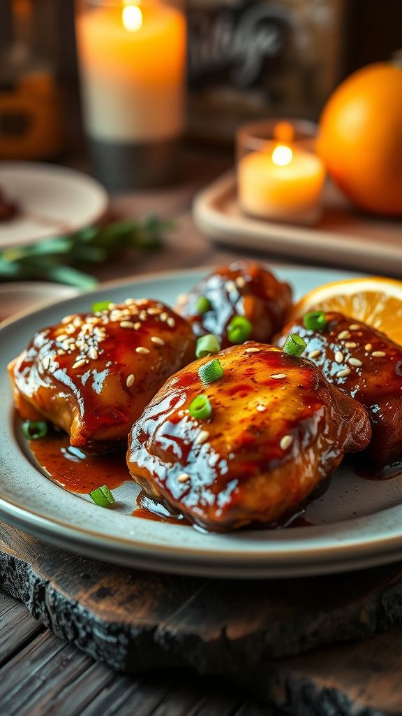 Orange Soy Glazed Chicken Thighs