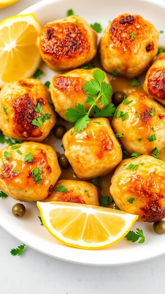 Oven-Baked Chicken Piccata Meatballs  