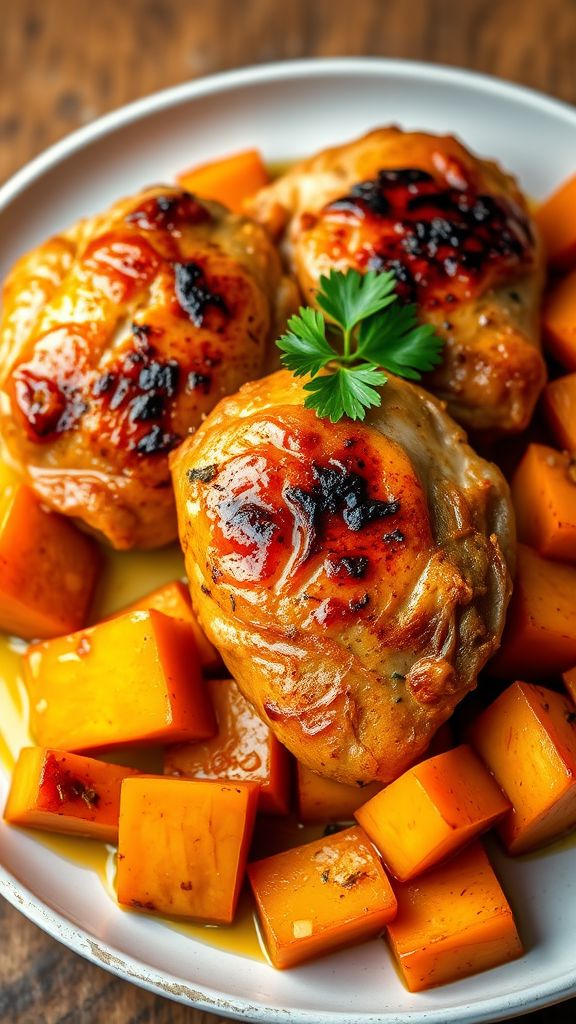 Oven-Baked Chicken with Sweet Potatoes  