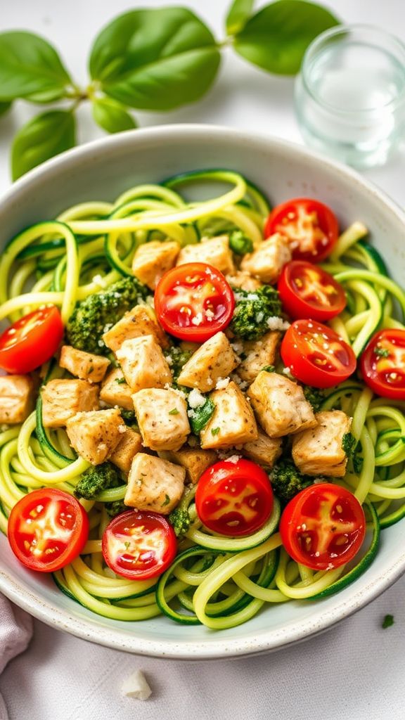 Pesto Chicken and Zucchini Noodles