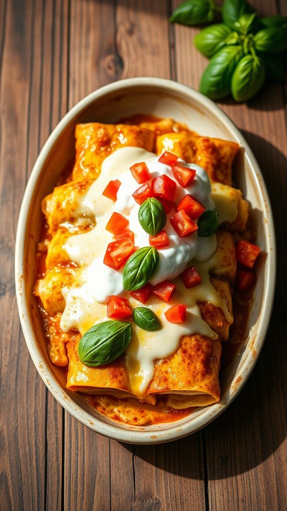 Pesto Chicken Enchiladas