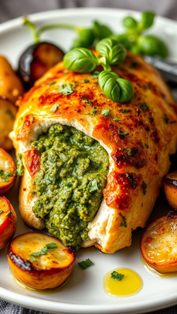 Pesto Stuffed Chicken Breast  