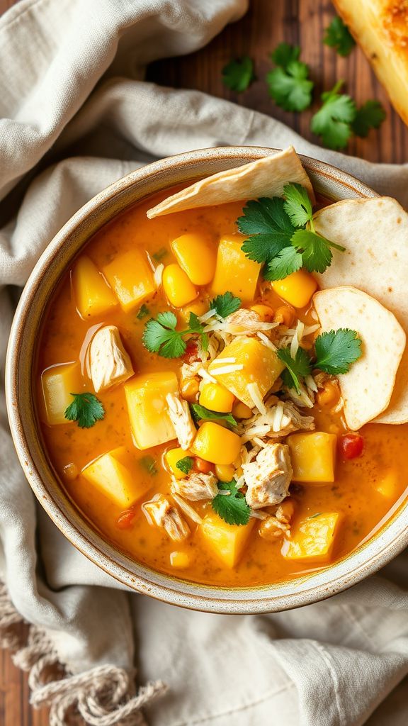 Pineapple-Infused Chicken Tortilla Soup  