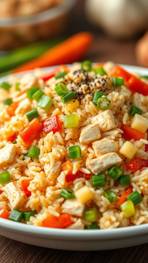 Quick and Easy Chicken Stir-Fried Rice  