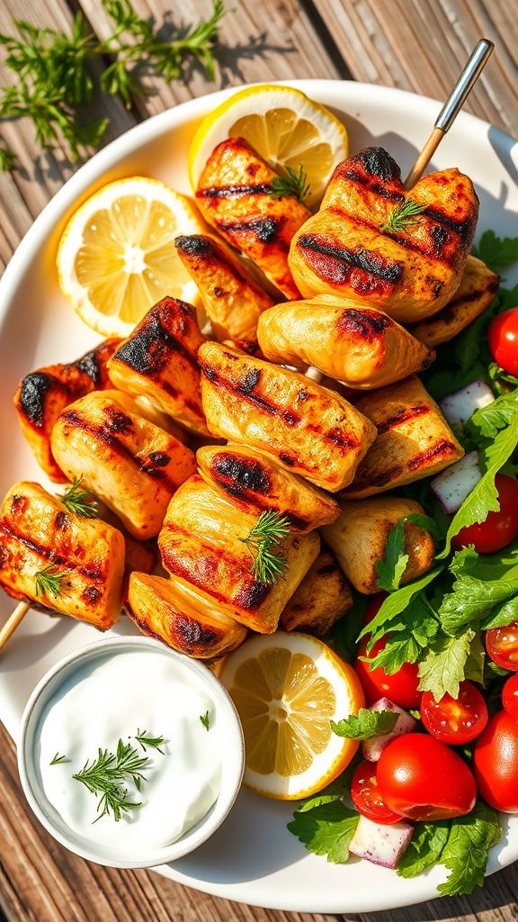 Quick Lemon Dill Chicken Kebabs  