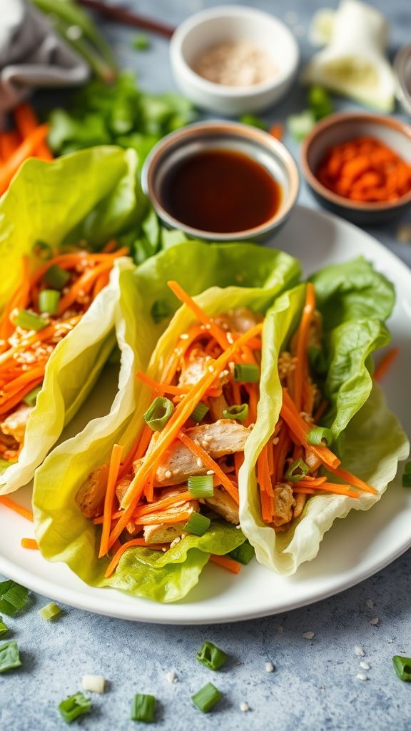 Quick Teriyaki Chicken Lettuce Wraps  