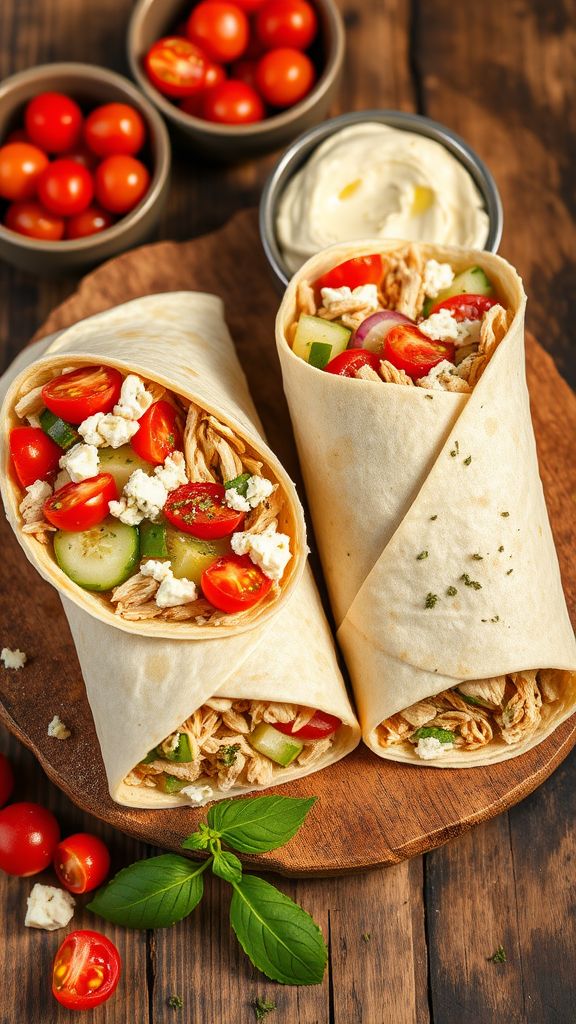 Rapid Mediterranean Chicken Wraps  