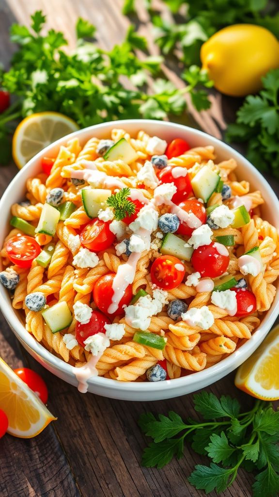 Refreshing Buffalo Chicken Pasta Salad