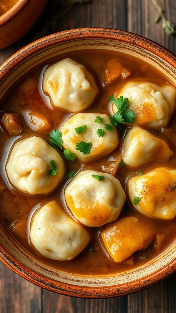 Rustic Chicken Dumplings with Savory Gravy  