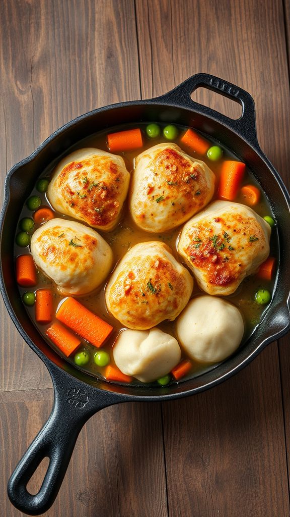 Rustic Skillet Chicken and Dumplings