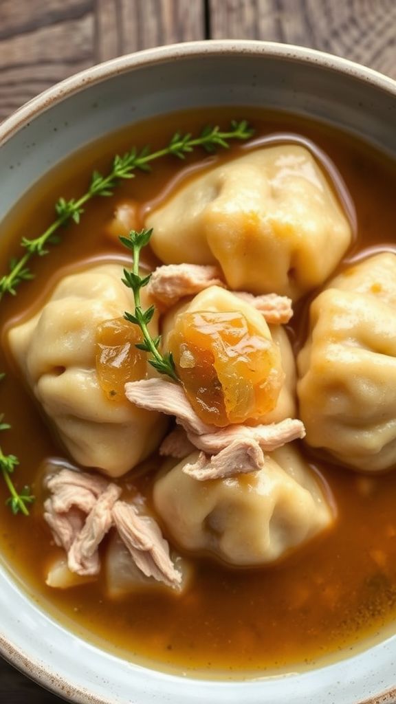 Savory Chicken Dumplings with Thyme  