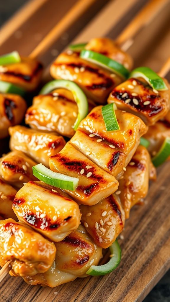 Sesame Soy Marinated Chicken Skewers