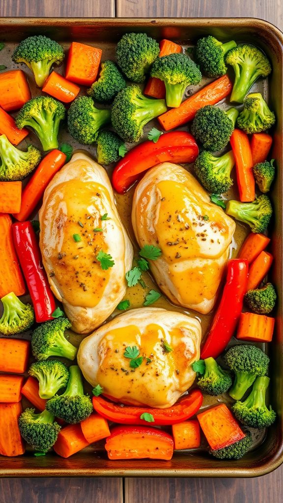 Sheet Pan Garlic Butter Chicken with Veggies  