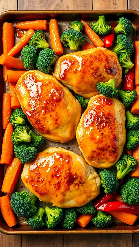 Sheet Pan Honey Mustard Chicken and Veggies  