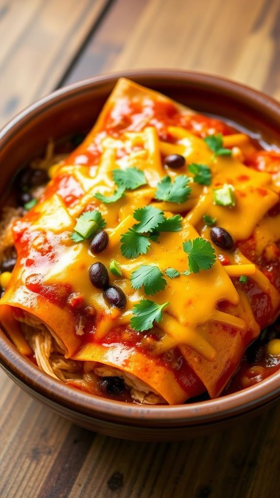 Slow Cooker Chicken Enchiladas  