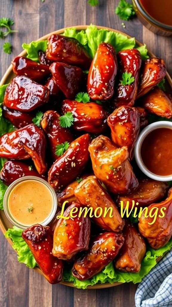 Smoked Wing Trio: BBQ, Teriyaki, and Lemon Pepper