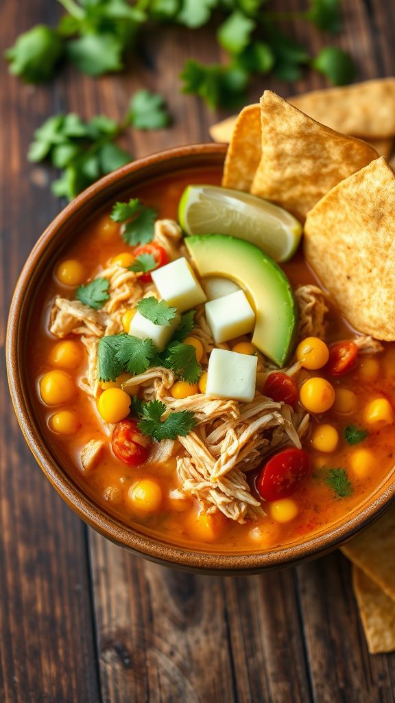 Smoky Chicken and Corn Tortilla Soup  