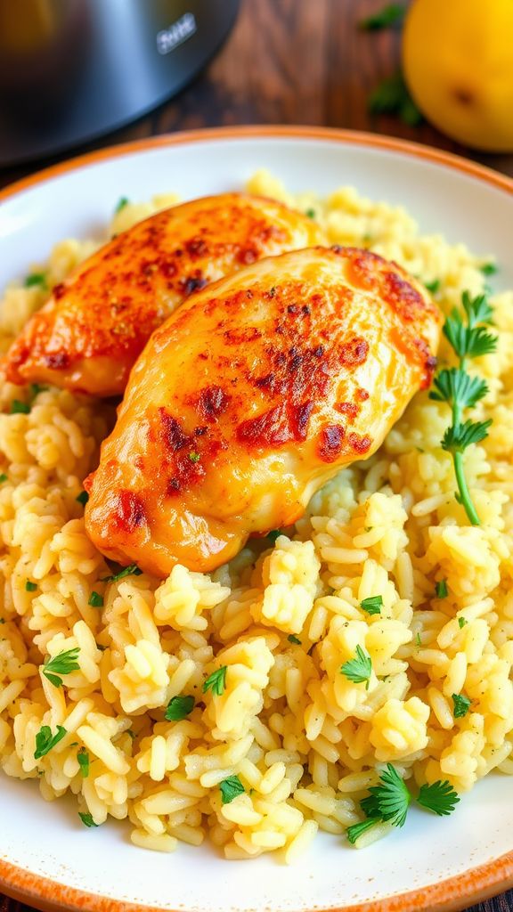 Southern Style Lemon Herb Chicken and Rice  