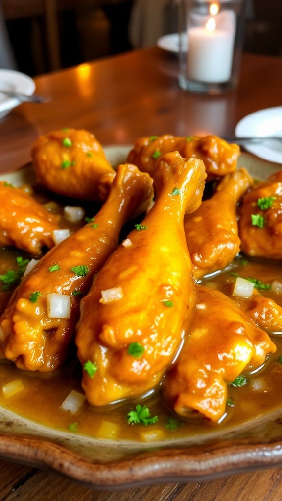 Southern Style Smothered Chicken Wings  