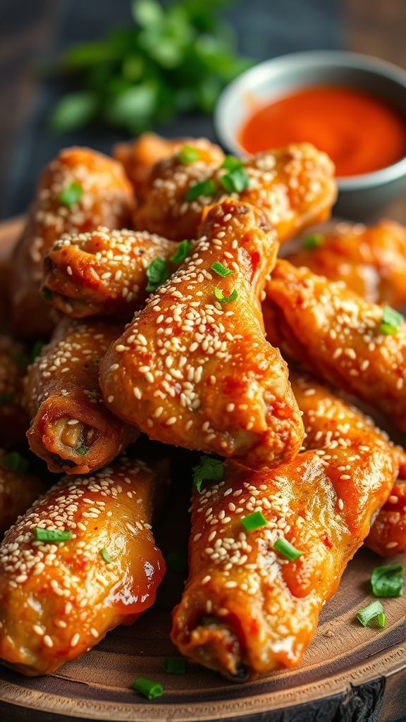 Soy Sauce and Sesame Seed Crusted Wings  