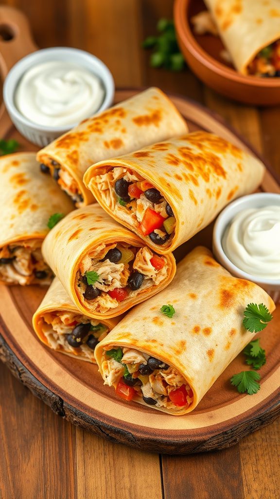 Speedy Chicken and Black Bean Burritos  