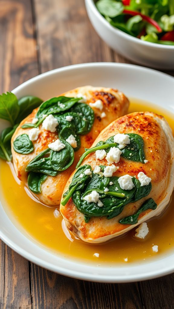 Speedy Spinach and Feta Stuffed Chicken  