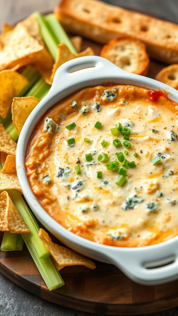 Spicy Blue Cheese Buffalo Chicken Dip  