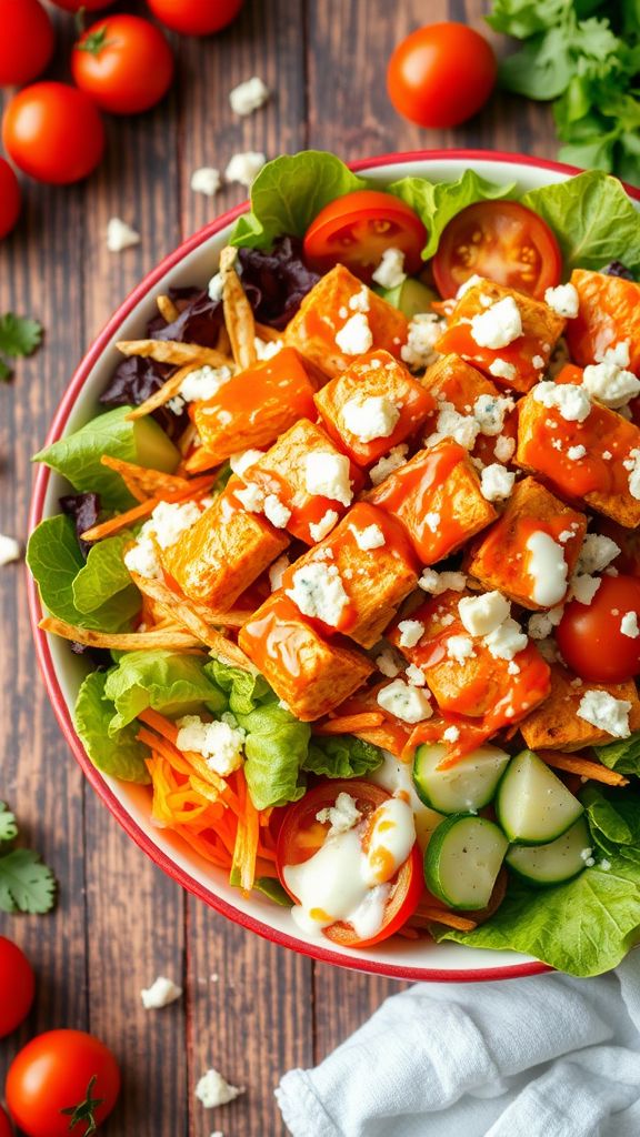 Spicy Buffalo Chicken Crunch Salad