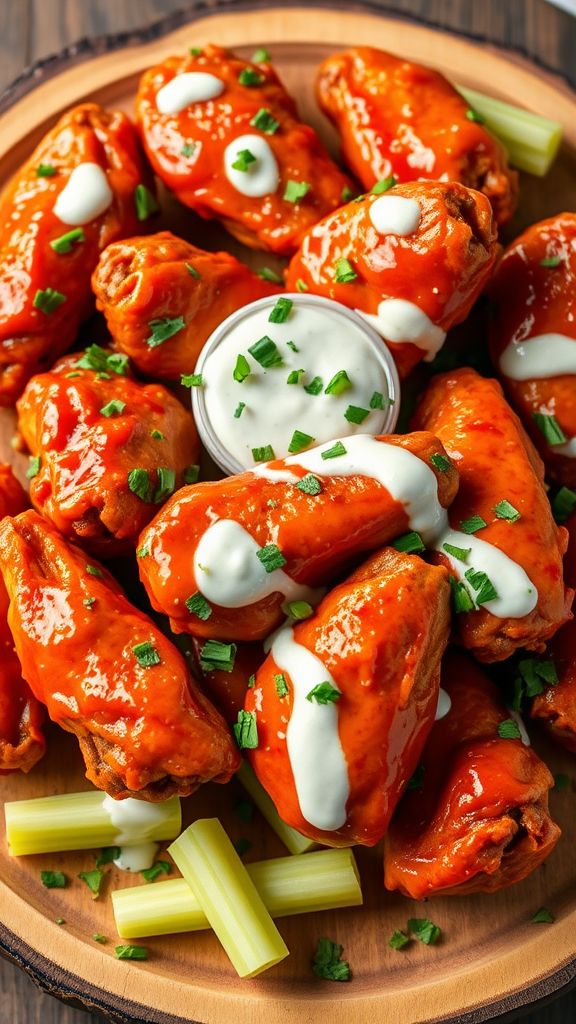 Spicy Buffalo Ranch Smothered Wings  