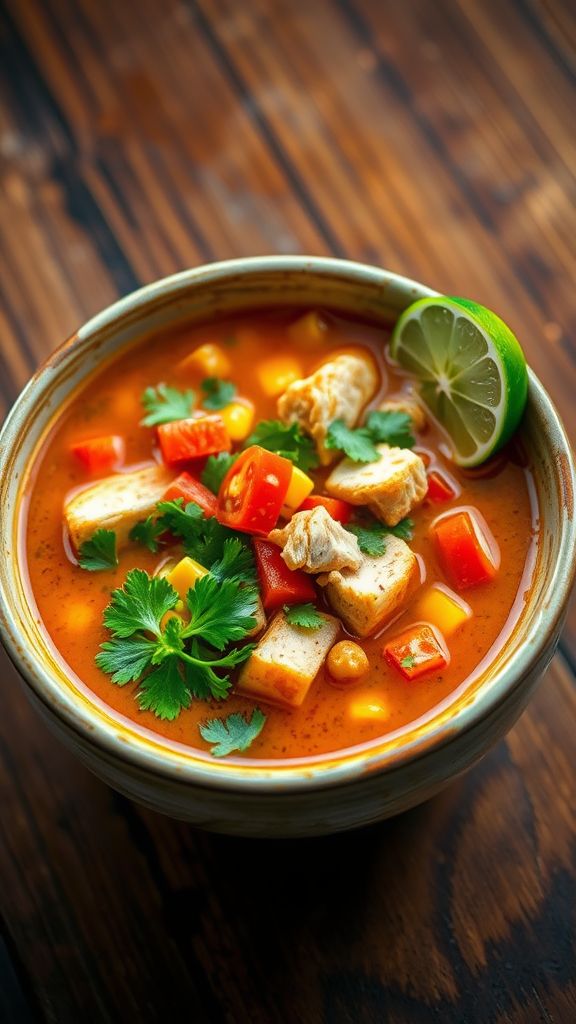 Spicy Cilantro Lime Chicken Soup