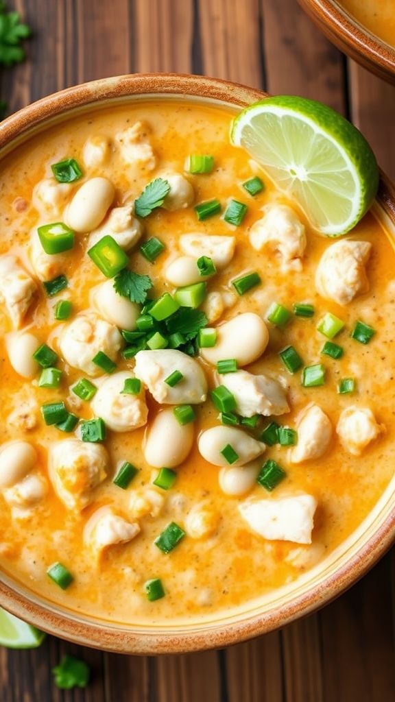 Spicy Coconut White Chicken Chili  