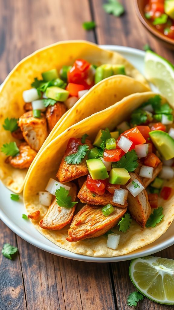 Spicy Garlic Chicken Street Tacos  