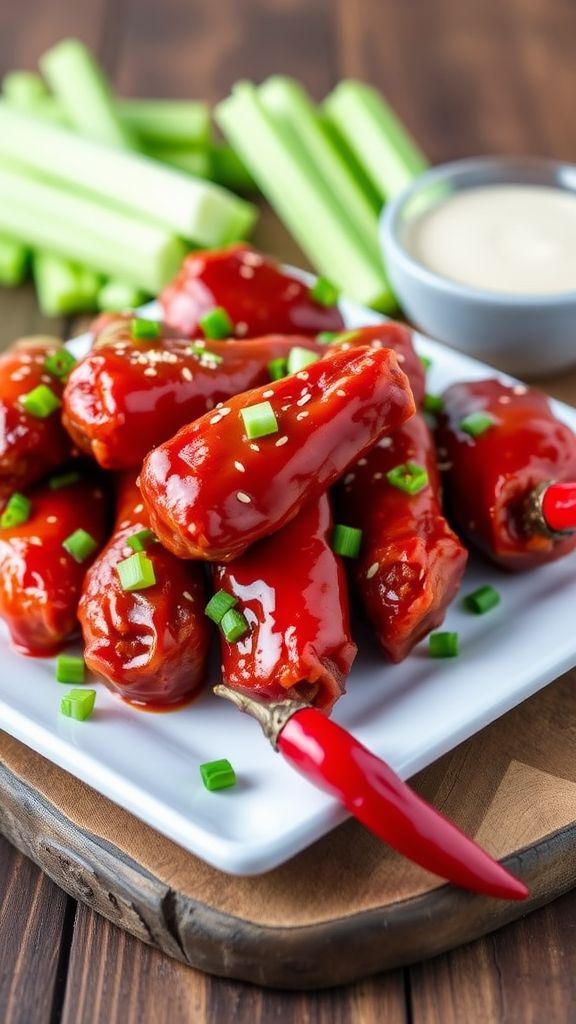 Spicy Garlic Sriracha Wings  