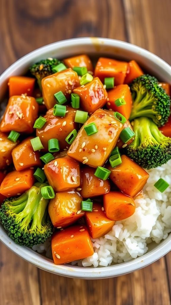 Spicy Honey Garlic Chicken Bowls