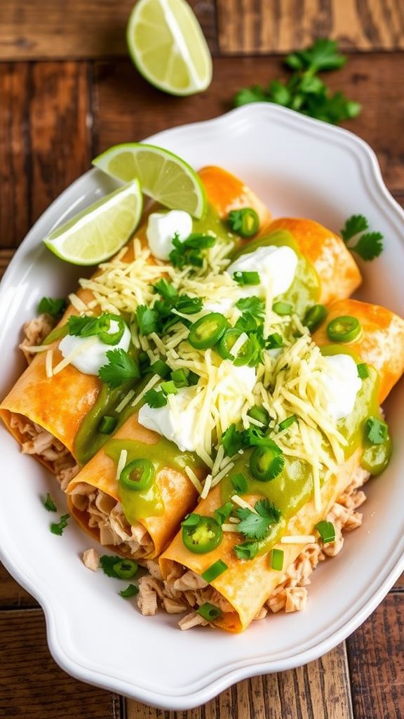 Spicy Jalapeño White Chicken Enchiladas