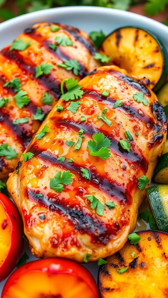 Spicy Peach Glazed Grilled Chicken