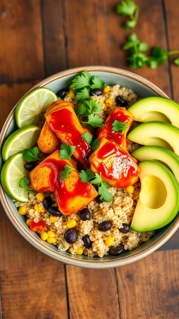 Spicy Sriracha Chicken and Quinoa Bowl