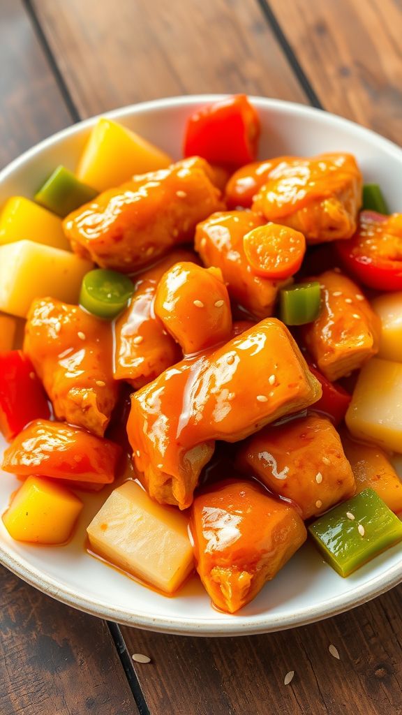 Spicy Sweet and Sour Chicken with Bell Peppers