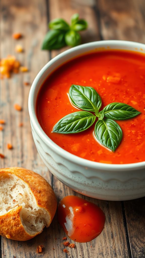 Spicy Tomato Basil Chicken Soup  