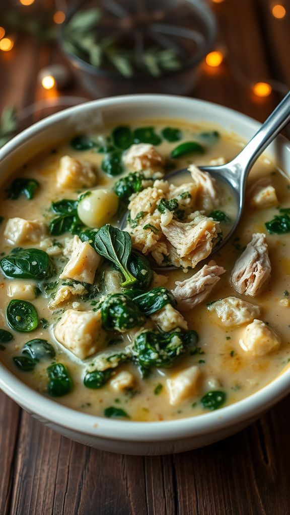 Spinach and Artichoke Chicken Soup