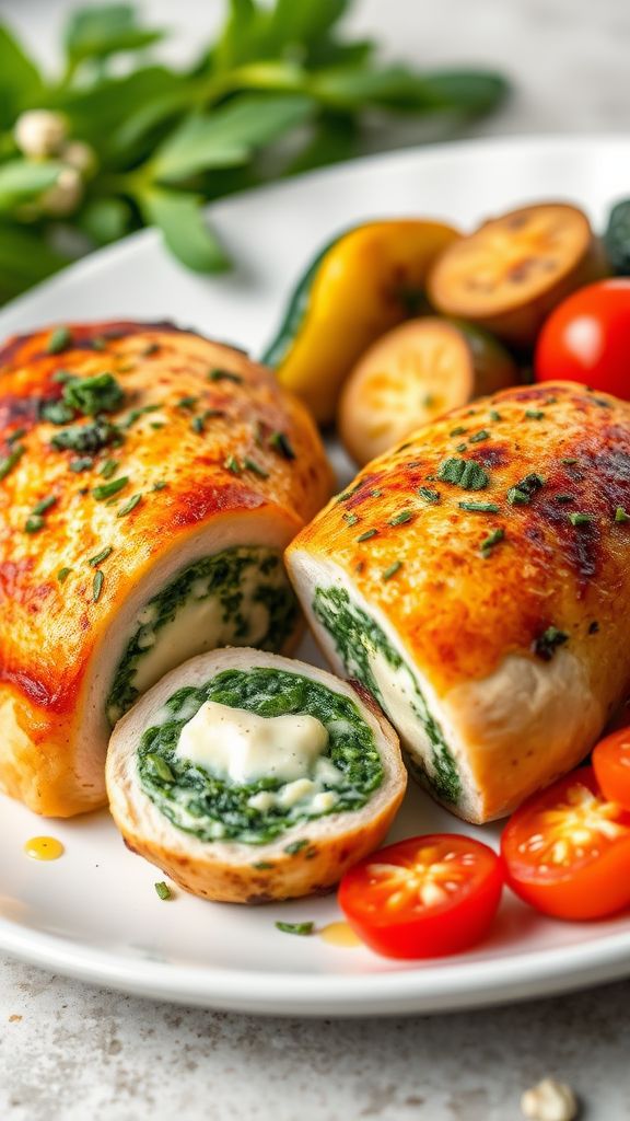 Spinach and Cheese Stuffed Chicken Breast  