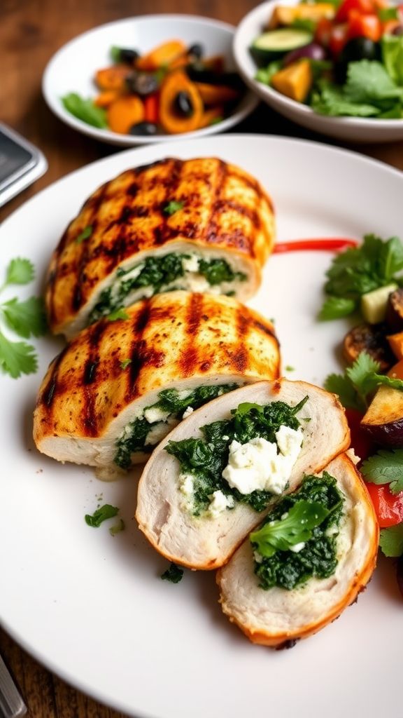 Spinach and Feta Stuffed Grilled Chicken