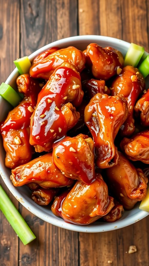 Sticky Honey Garlic Crockpot Chicken Wings  