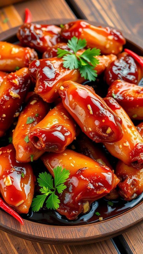 Sweet and Spicy Ginger-Glazed Crispy Wings  