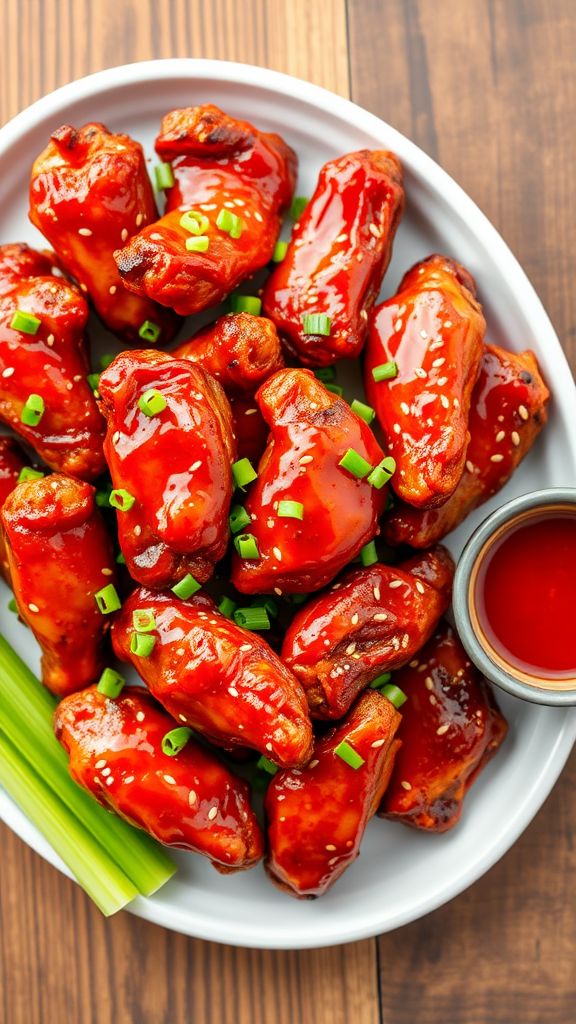 Sweet and Spicy Sriracha Air Fryer Wings  