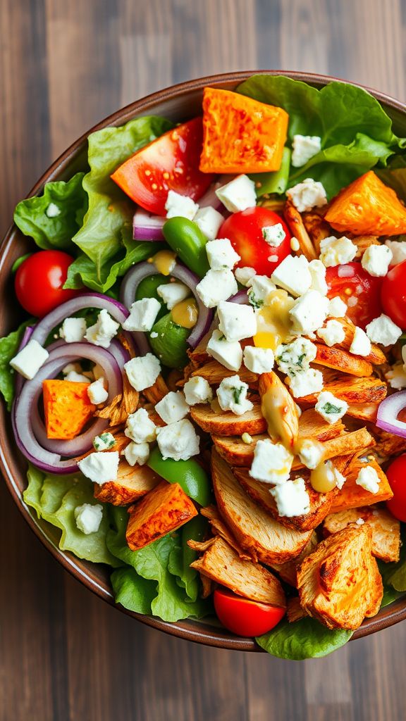 Sweet Potato Buffalo Chicken Salad Bowl