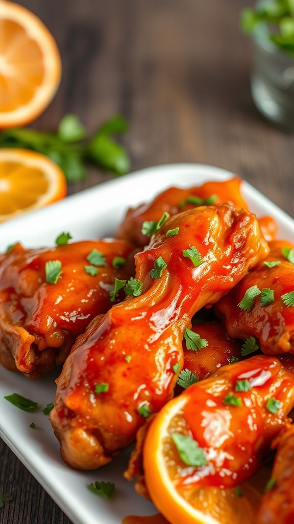 Tangy Orange Glazed Chicken Wings