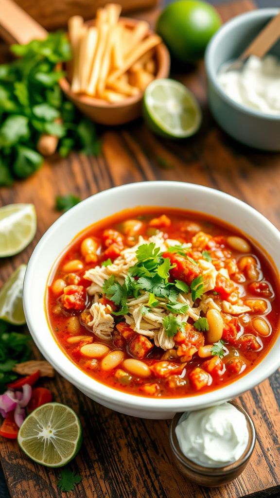 Tangy Tomato White Chicken Chili  